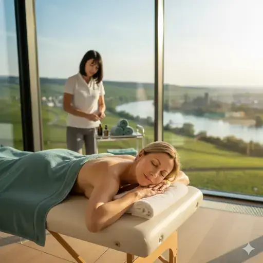 Nachruhen nach der Massage auf dem Sofa